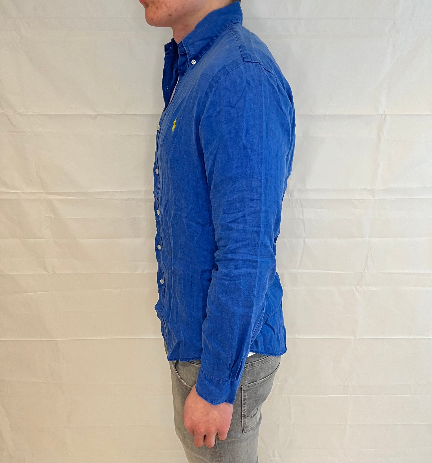Polo Ralph Lauren Slim Fit Linen Shirt Blue Men's