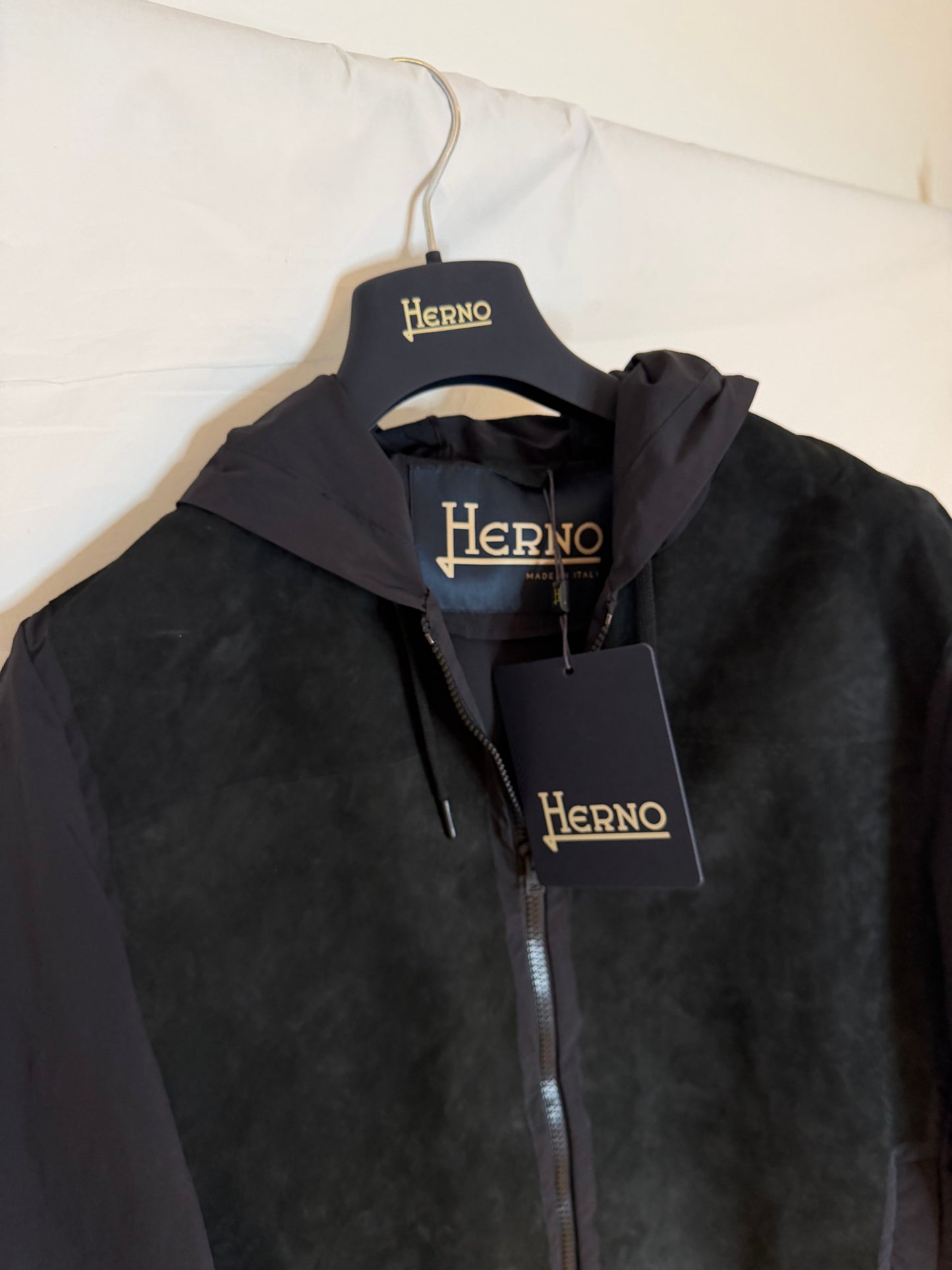 Herno Suede Cardigan Black Men's