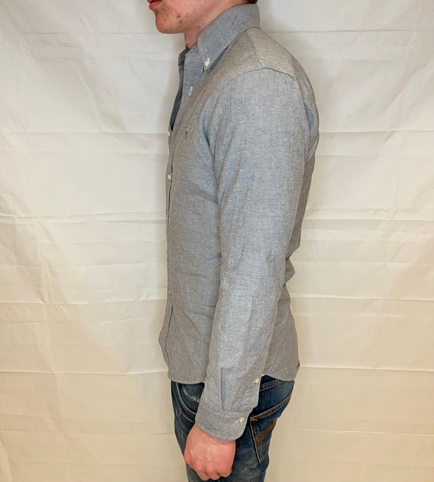 Polo Ralph Lauren Slim Fit Stretch Oxford Shirt Grey Men's