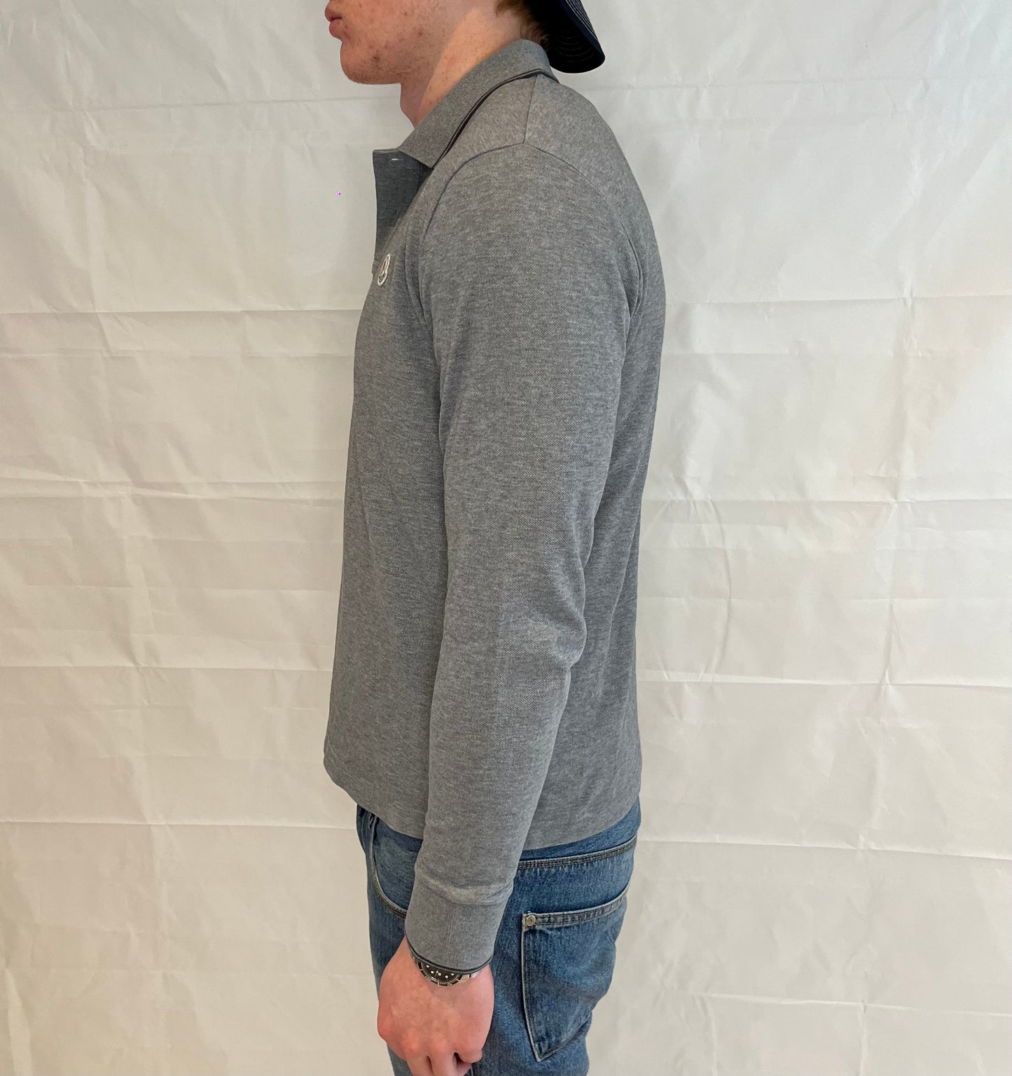 Moncler Polo Long Sleeve Men's Grey