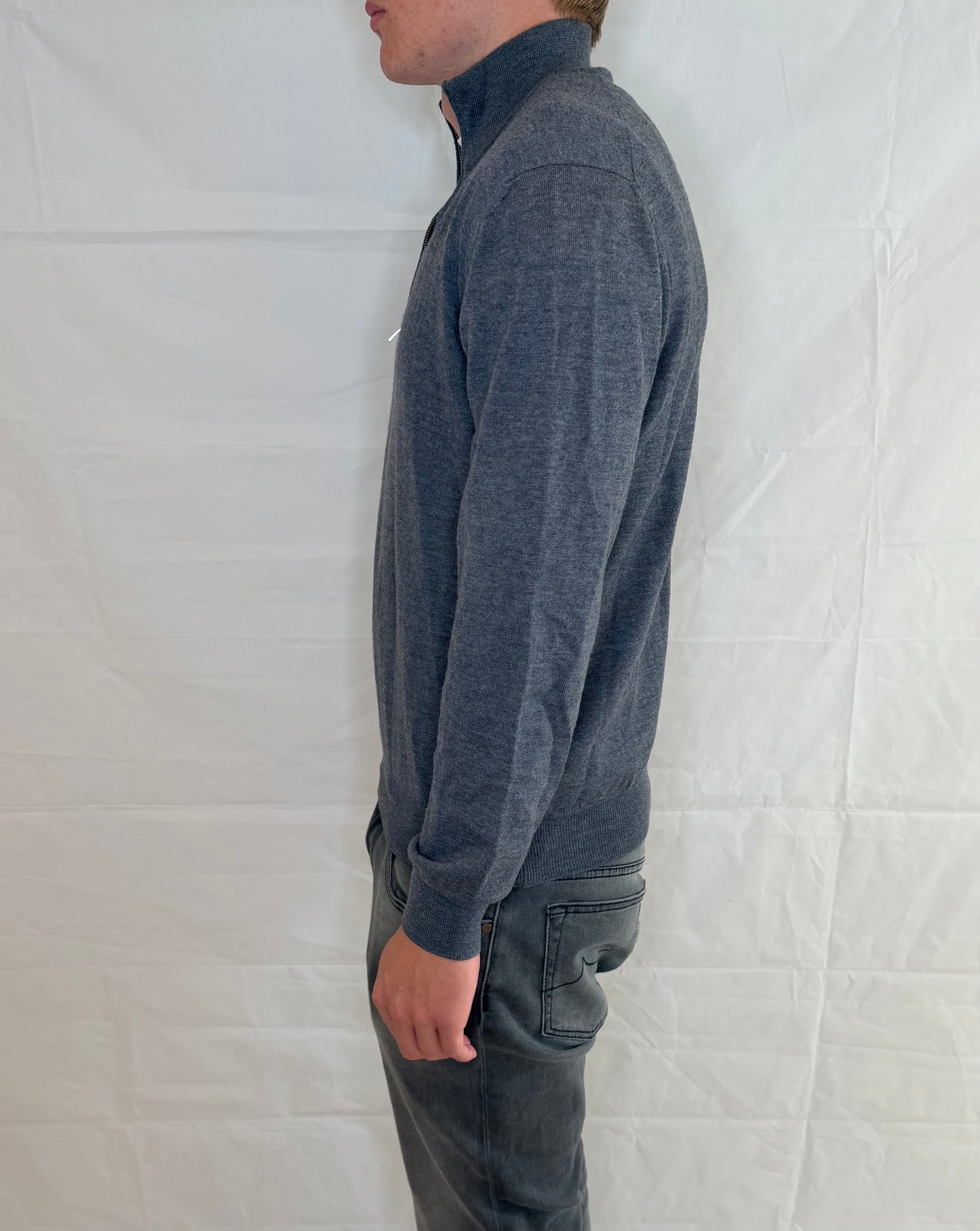 Boggi Milano Half Zip Grey Men's