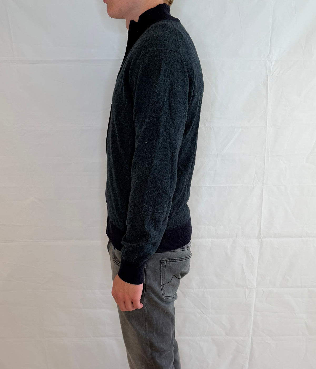 Boggi Milano Cashmere Blend Full Zip Green Men's