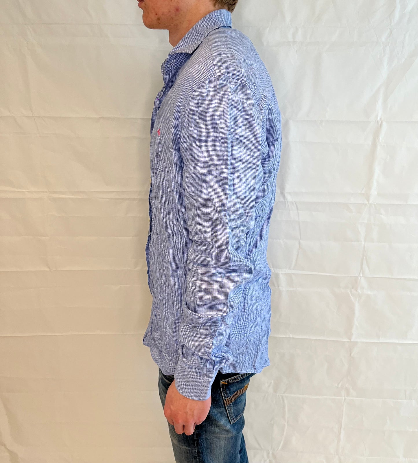 Morris Linen Shirt Light Blue Men's