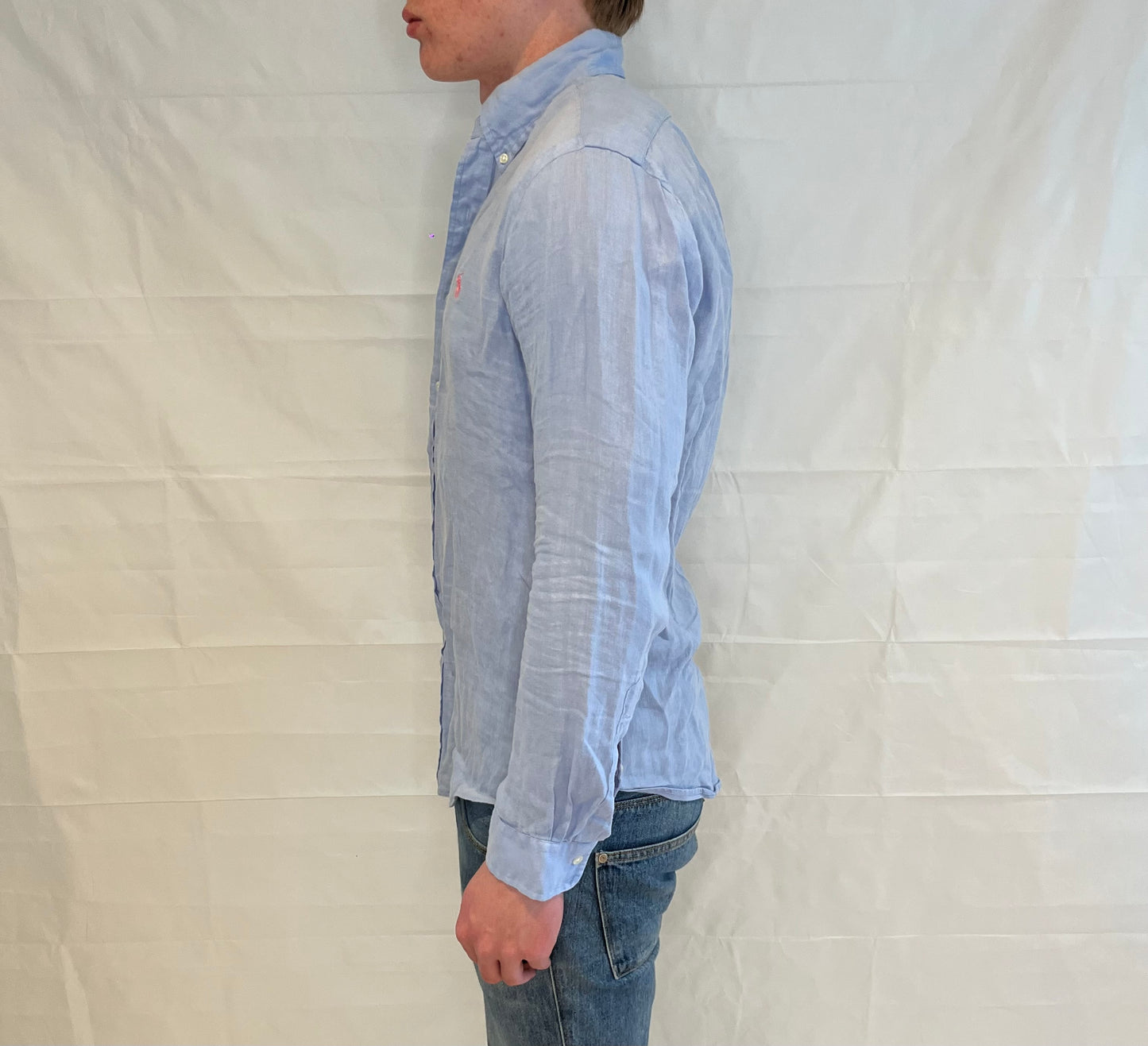 Polo Ralph Lauren Slim Fit Linen Shirt Light Blue Men's