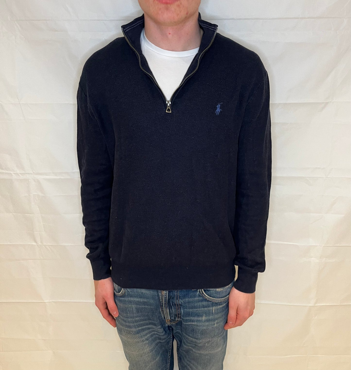 Ralph Lauren Prima Cotton Half Zip Blue Men's