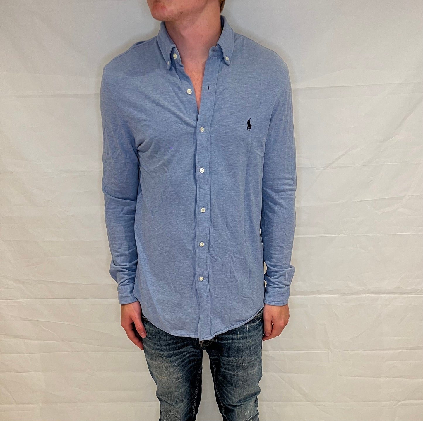 Polo Ralph Lauren Featherweight Mesh Shirt Light Blue Men's