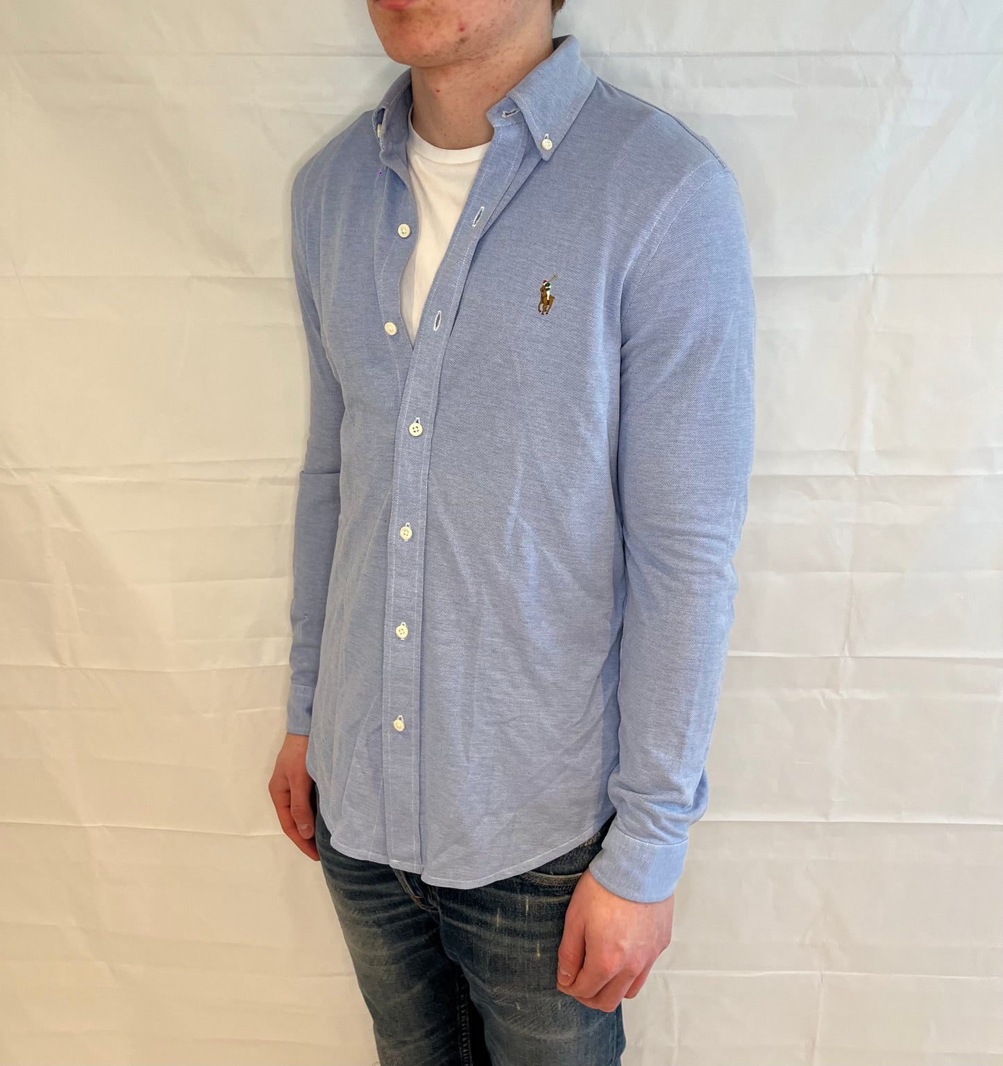 Polo Ralph Lauren Knit Oxford Shirt Light Blue Men's