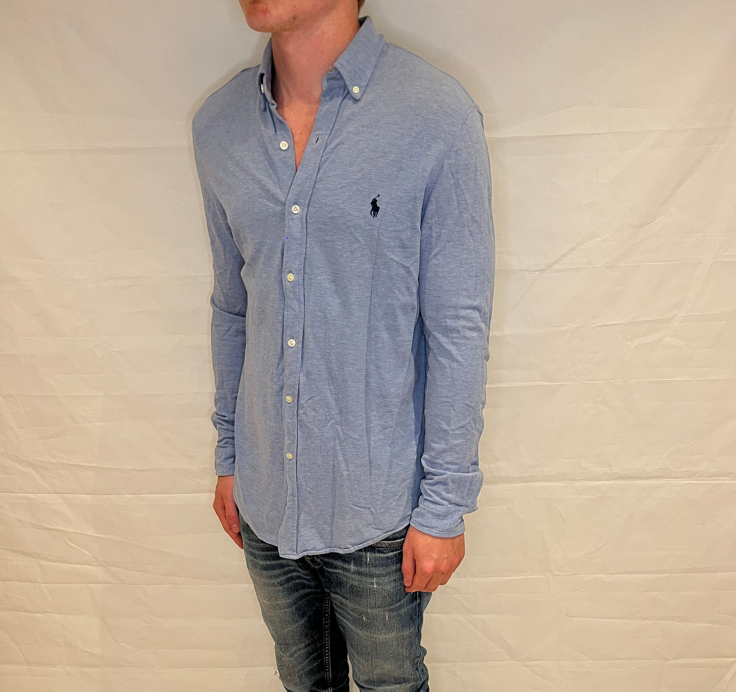 Polo Ralph Lauren Featherweight Mesh Shirt Light Blue Men's
