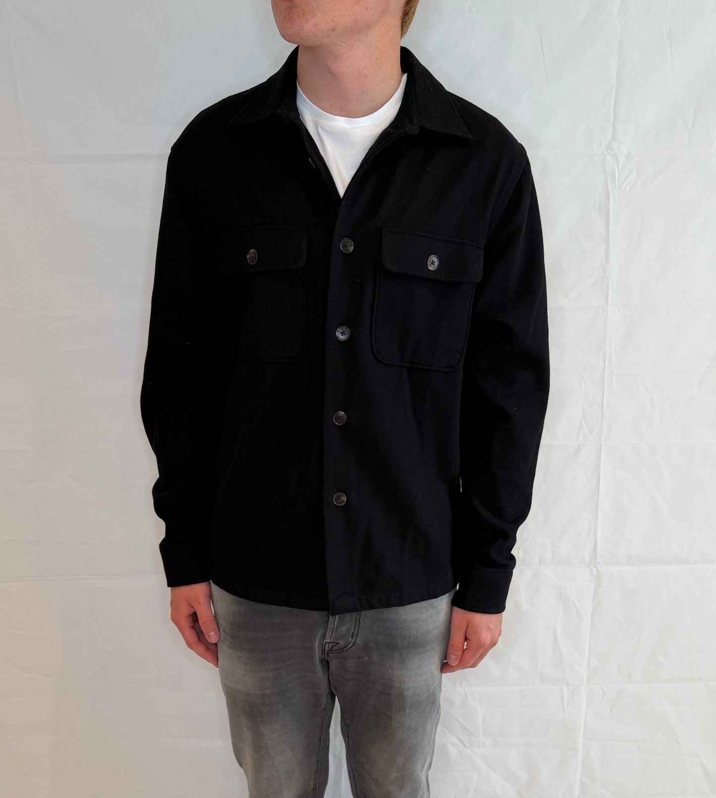 Mango Overshirt Black Men's