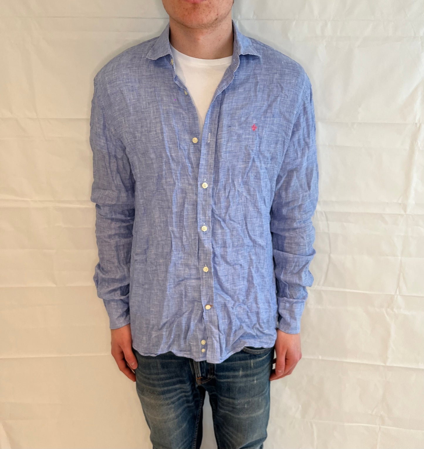 Morris Linen Shirt Light Blue Men's