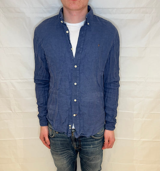 Morris Linen Shirt Blue Men's