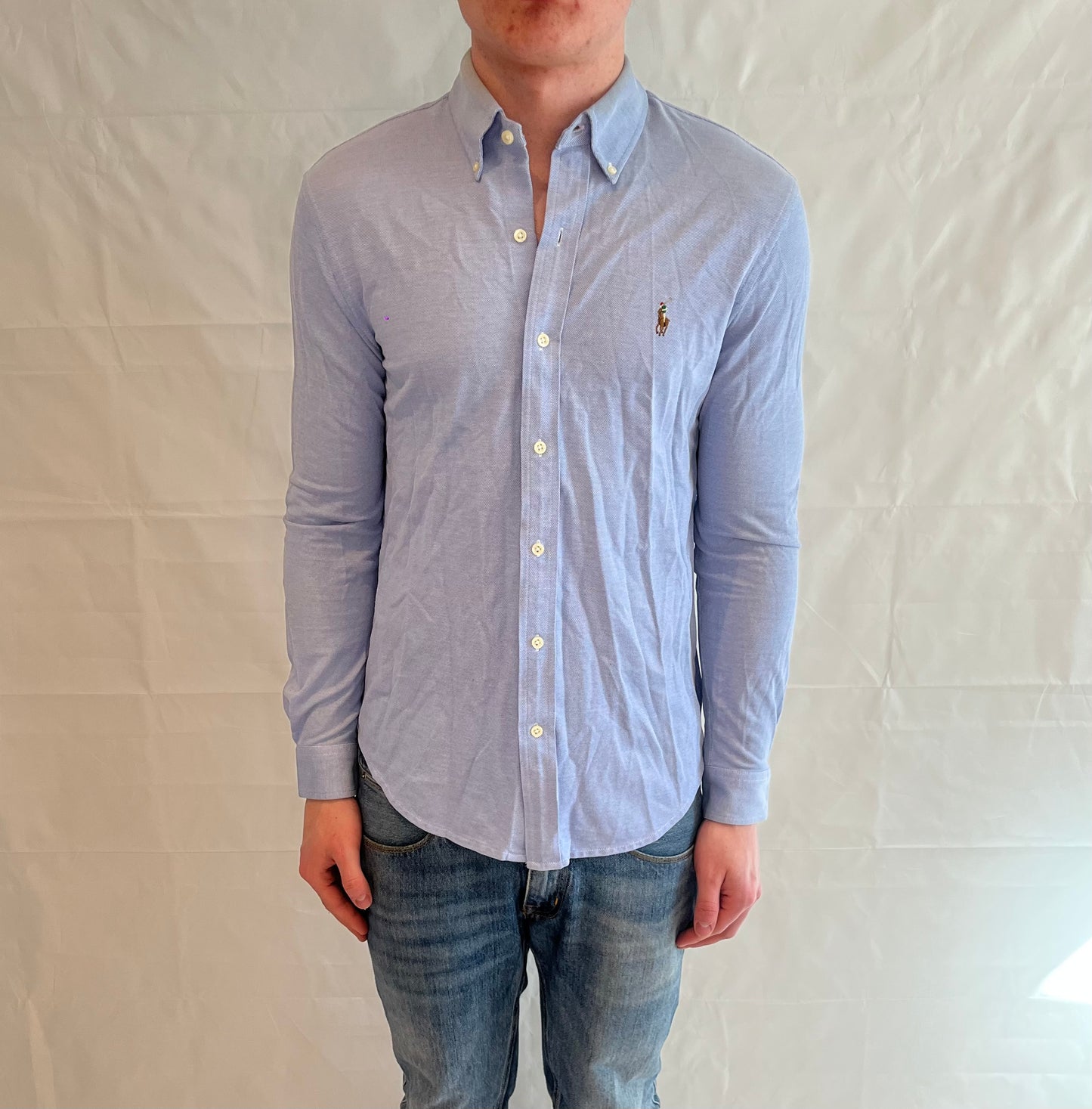 Polo Ralph Lauren Knit Oxford Shirt Light Blue Men's