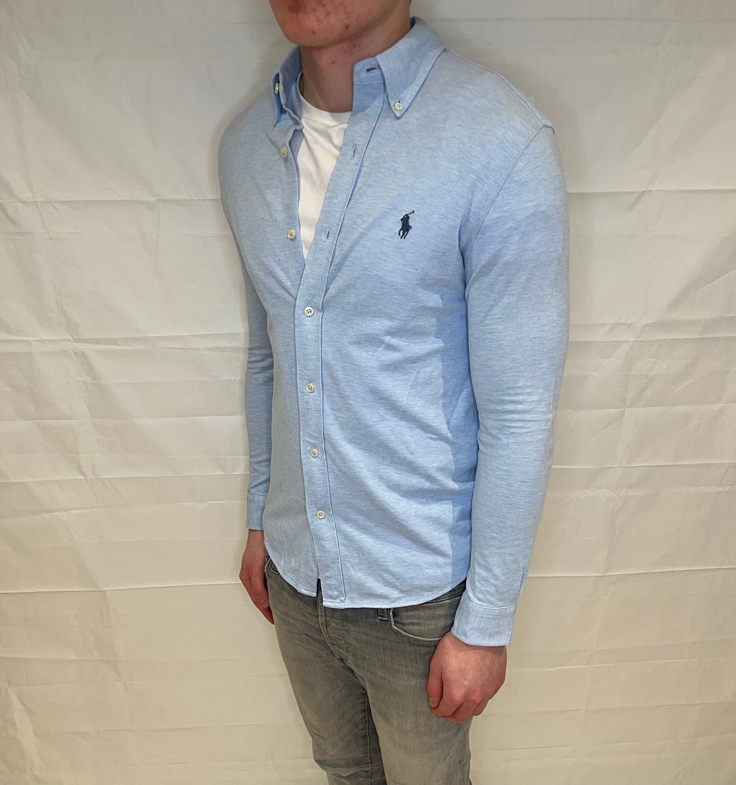 Polo Ralph Lauren Featherweight Mesh Shirt Light Blue Men's