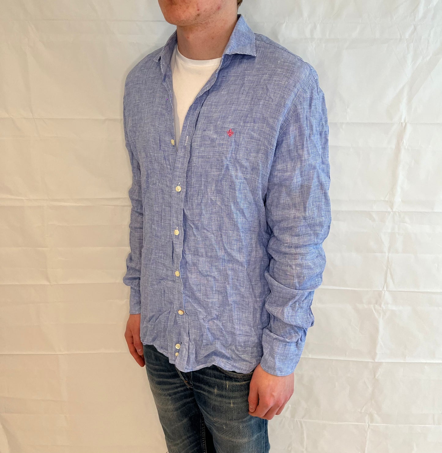 Morris Linen Shirt Light Blue Men's