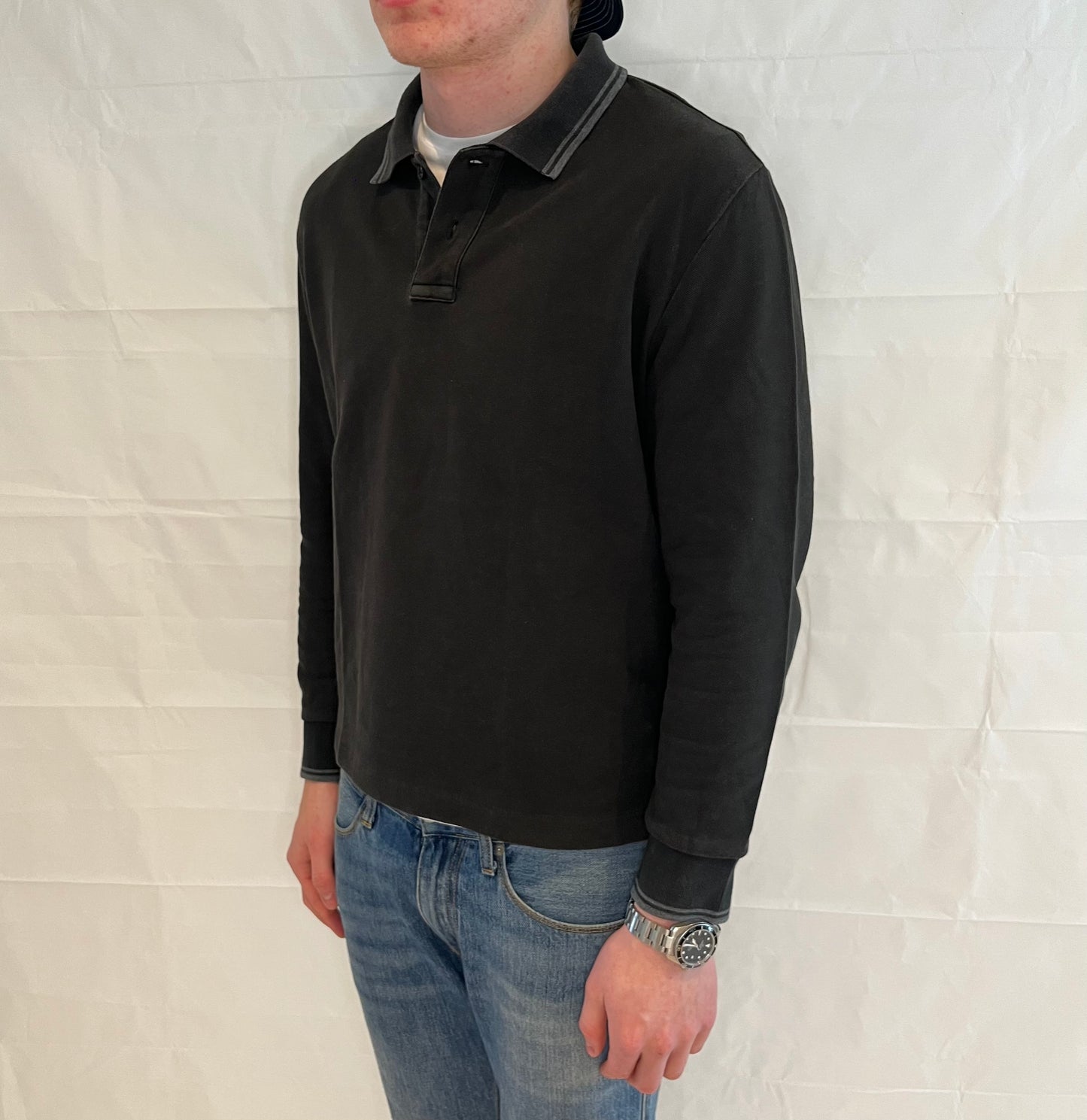 Moncler Polo Long Sleeve Men's Black