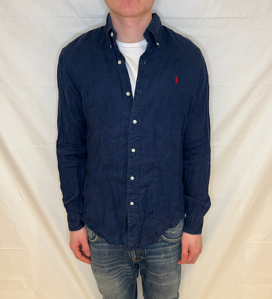 Polo Ralph Lauren Custom Fit Linen Shirt Blue Men's