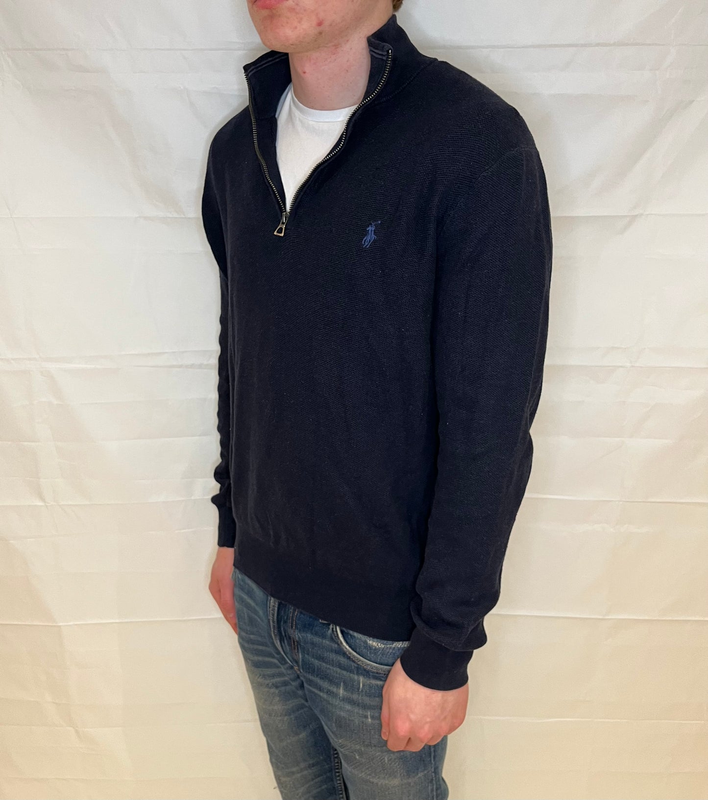 Ralph Lauren Prima Cotton Half Zip Blue Men's