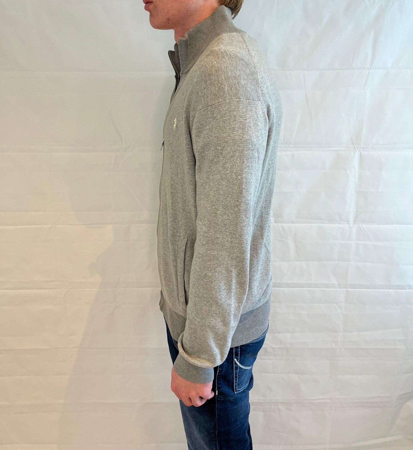 Polo Ralph Lauren Prima Cotton Full Zip Cardigan Grey Men's