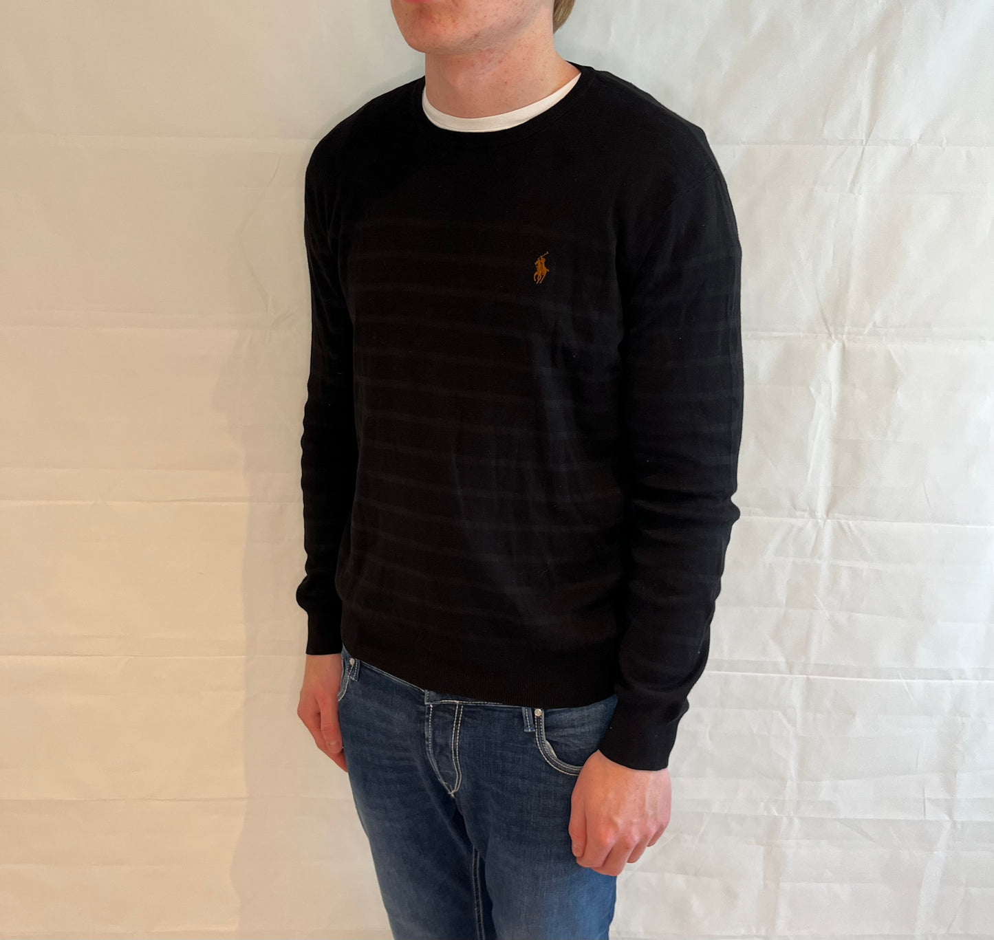 Polo Ralph Lauren Prima Cotton Sweater Striped Black Men's