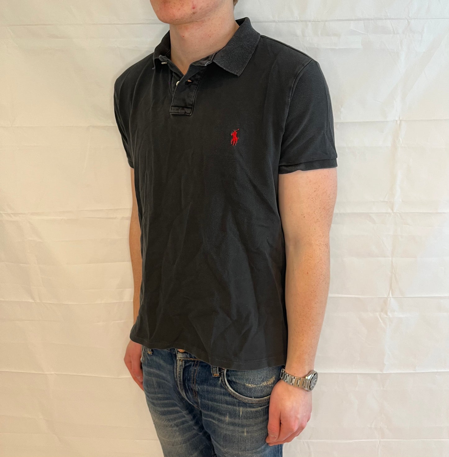 Polo Ralph Lauren Custom Slim Fit Polo Dark Grey Men's