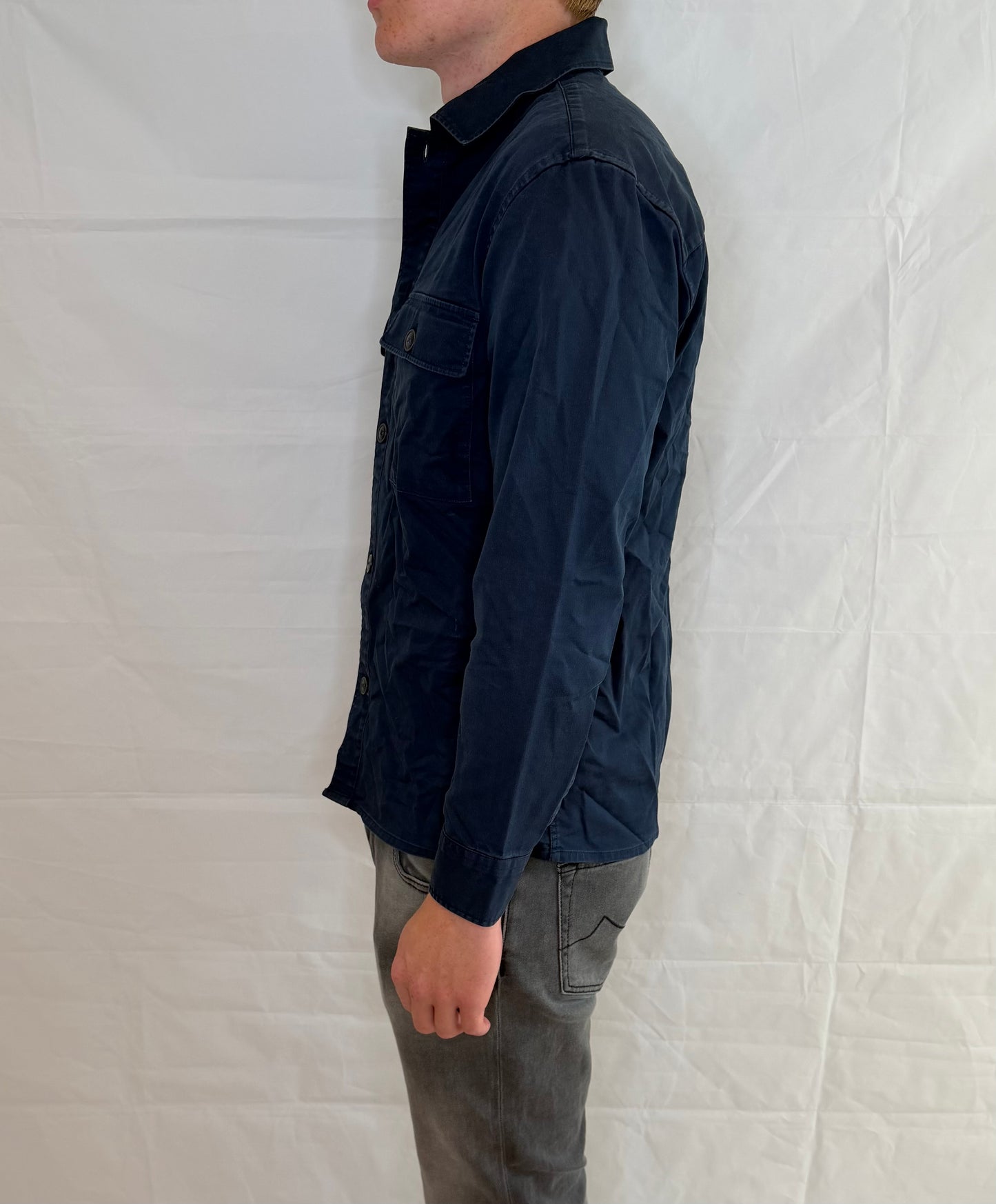 Mango Overshirt Blue Men's