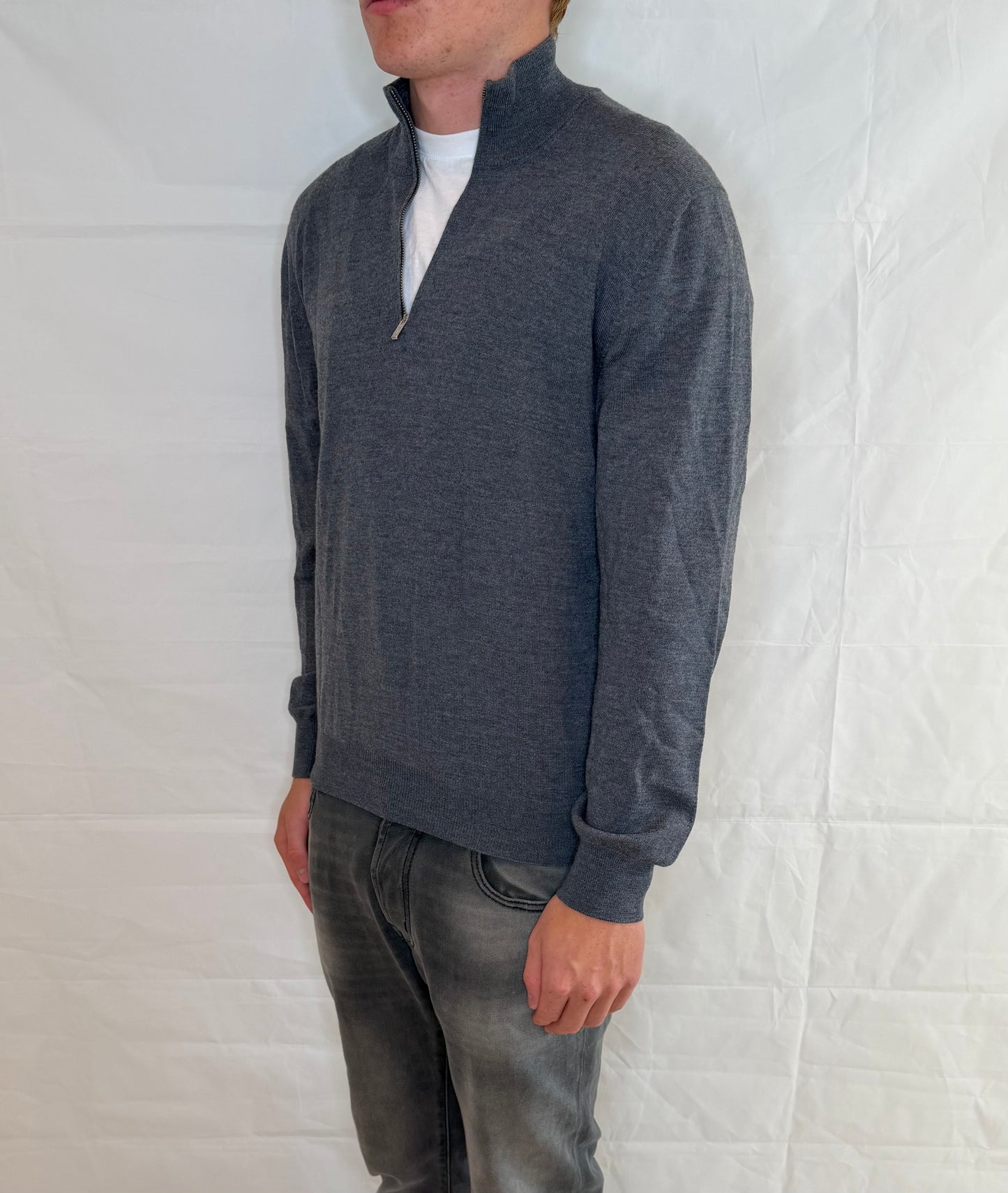 Boggi Milano Half Zip Grey Men's