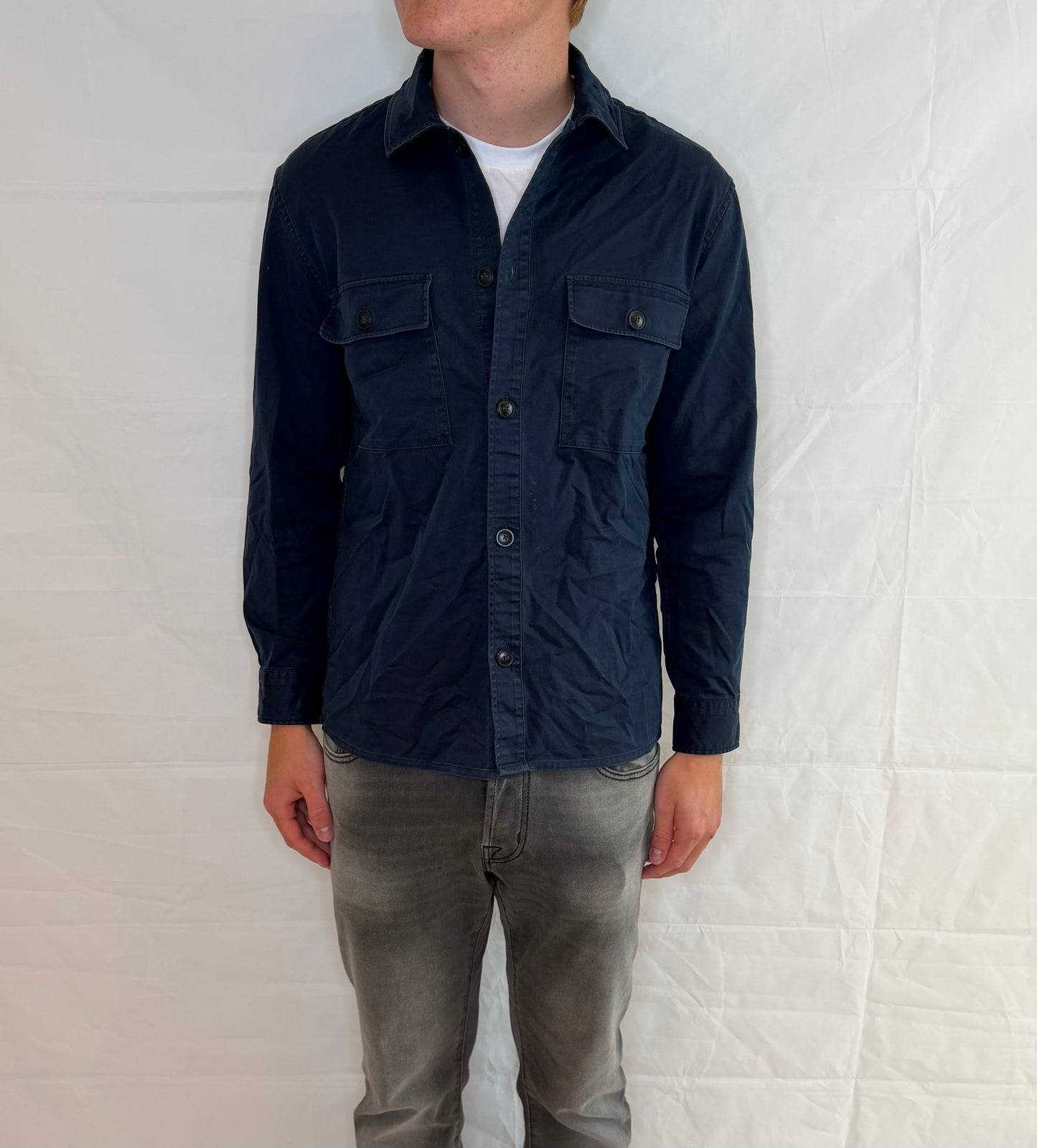 Mango Overshirt Blue Men's