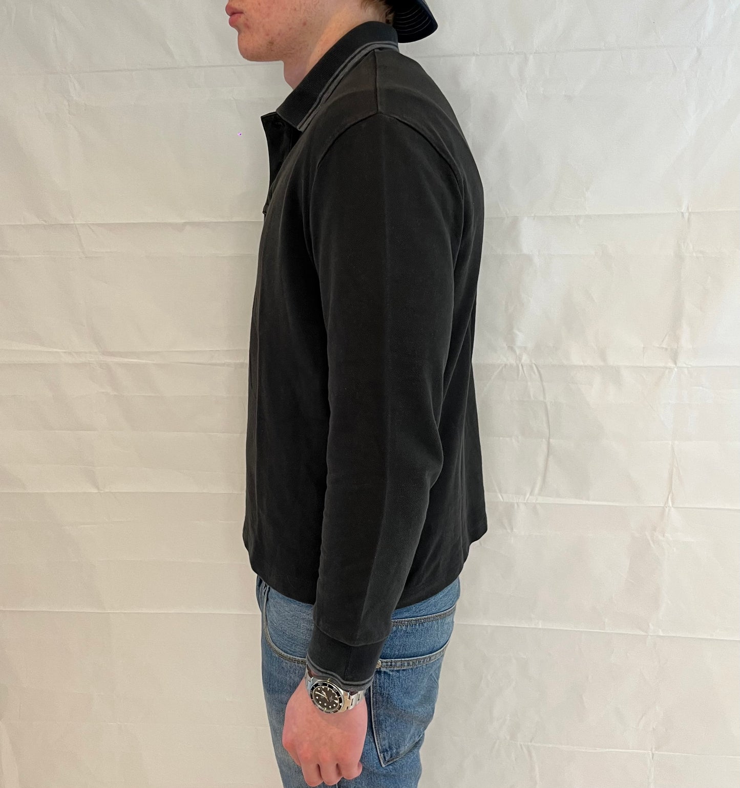 Moncler Polo Long Sleeve Men's Black