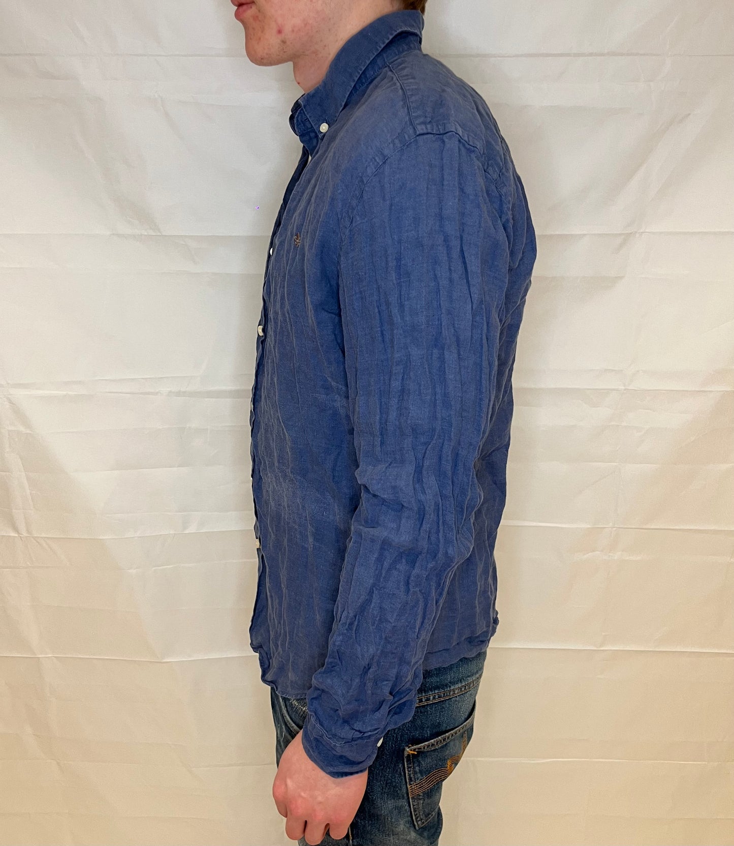 Morris Linen Shirt Blue Men's