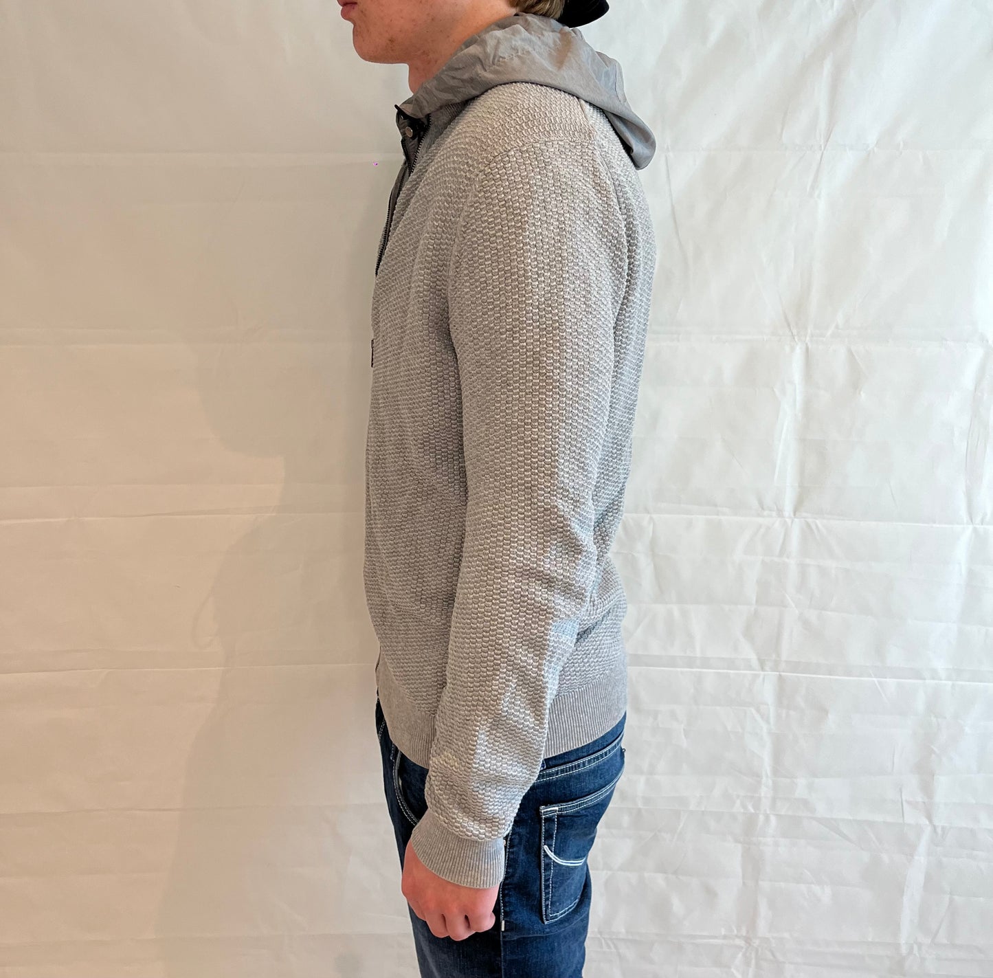 Massimo Dutti Dubble Zip Cardigan Grey Men's