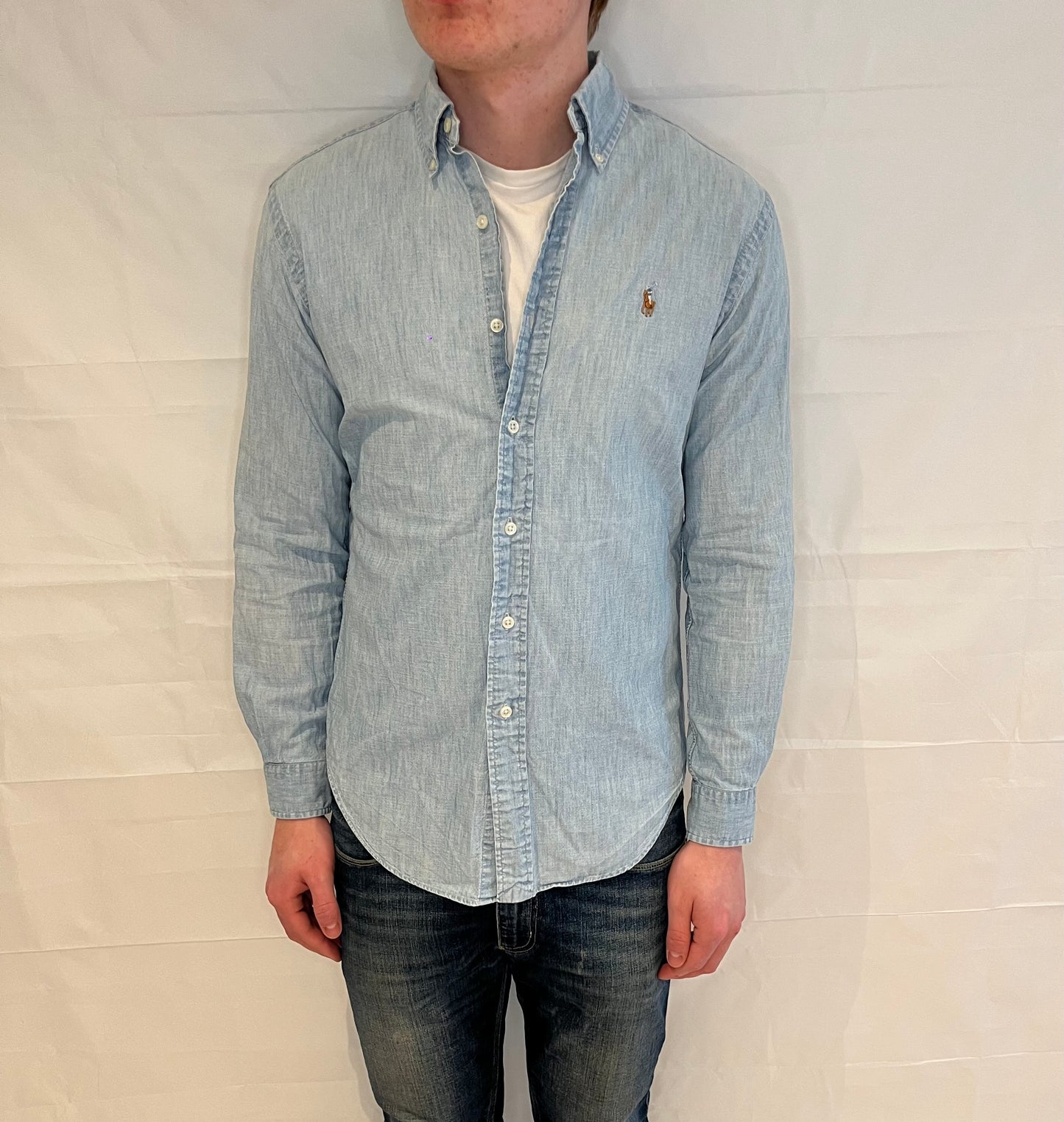 Polo Ralph Lauren Classic Fit Denim Shirt Light Blue Men's