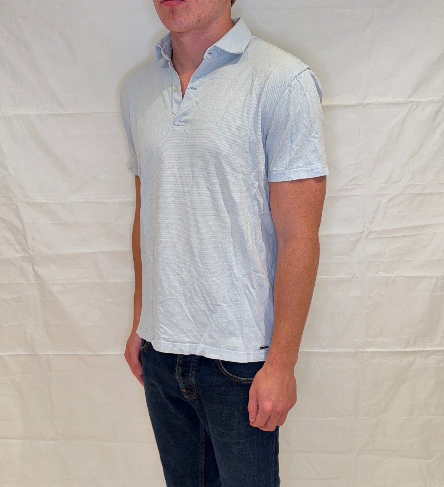 Massimo Dutti Polo Light Blue Men's
