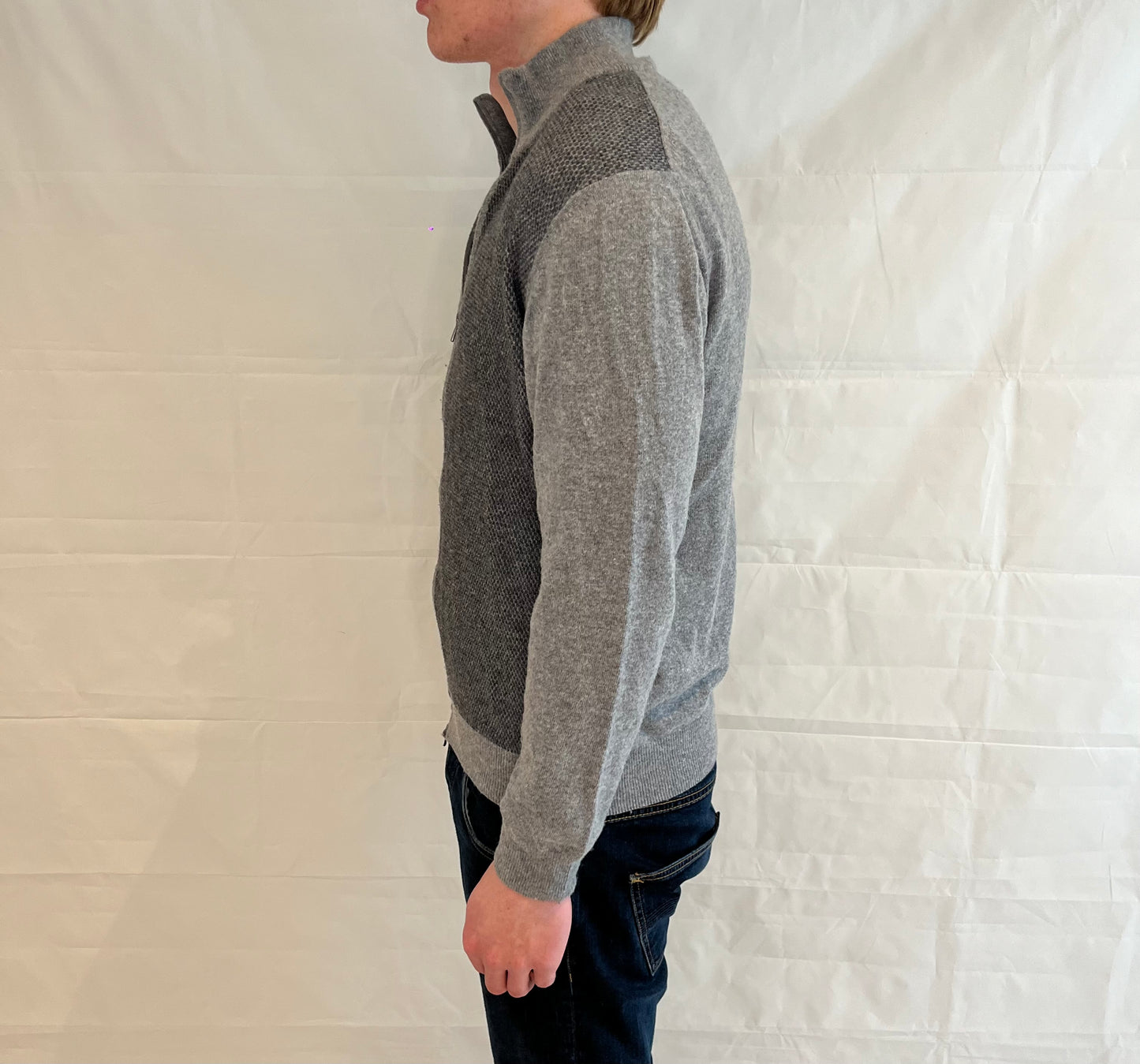 Boggi Milano Cashmere Blend Cardigan Grey Men's