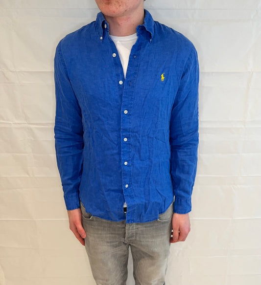 Polo Ralph Lauren Slim Fit Linen Shirt Blue Men's