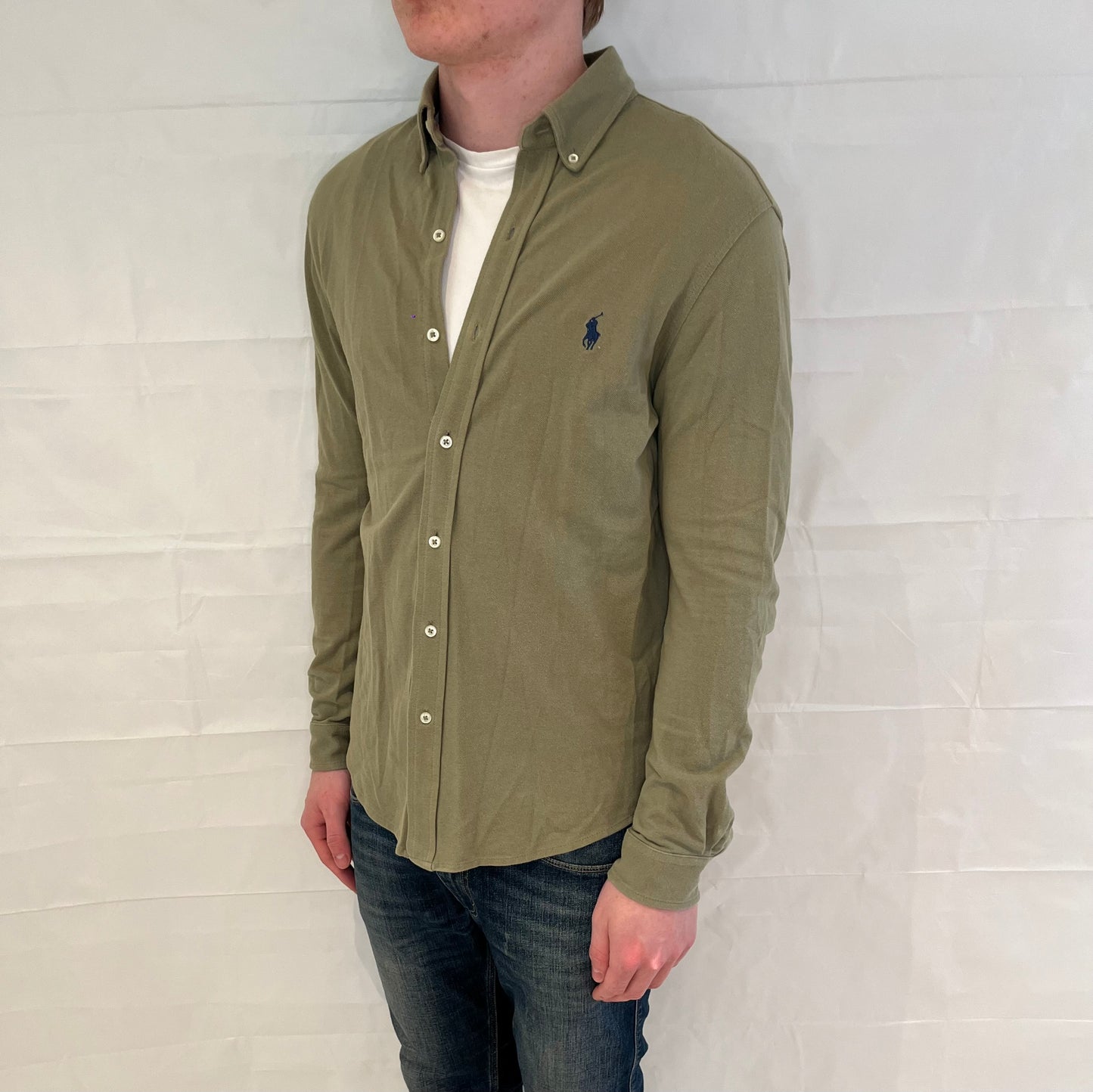 Polo Ralph Lauren Featherweight Mesh Shirt Olive Green Men's