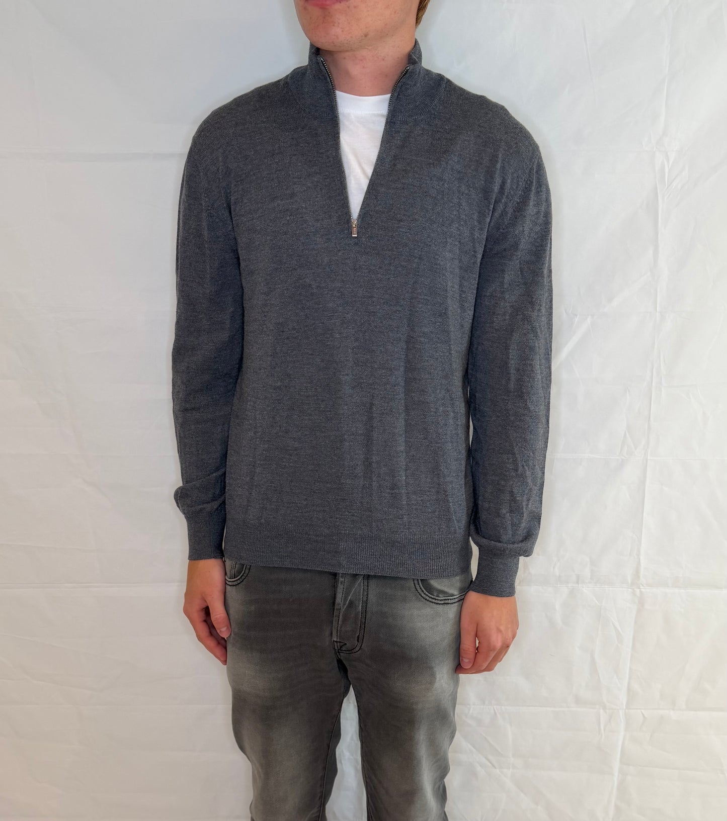Boggi Milano Half Zip Grey Men's