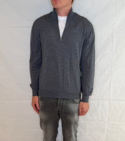 Boggi Milano Half Zip Grey Men's