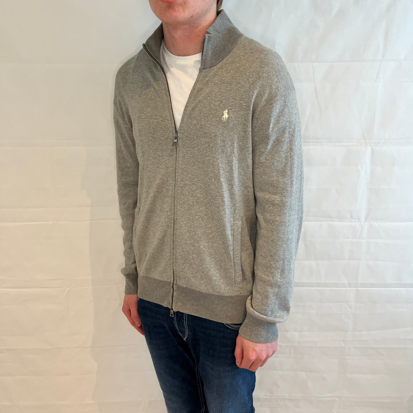 Polo Ralph Lauren Prima Cotton Full Zip Cardigan Grey Men's