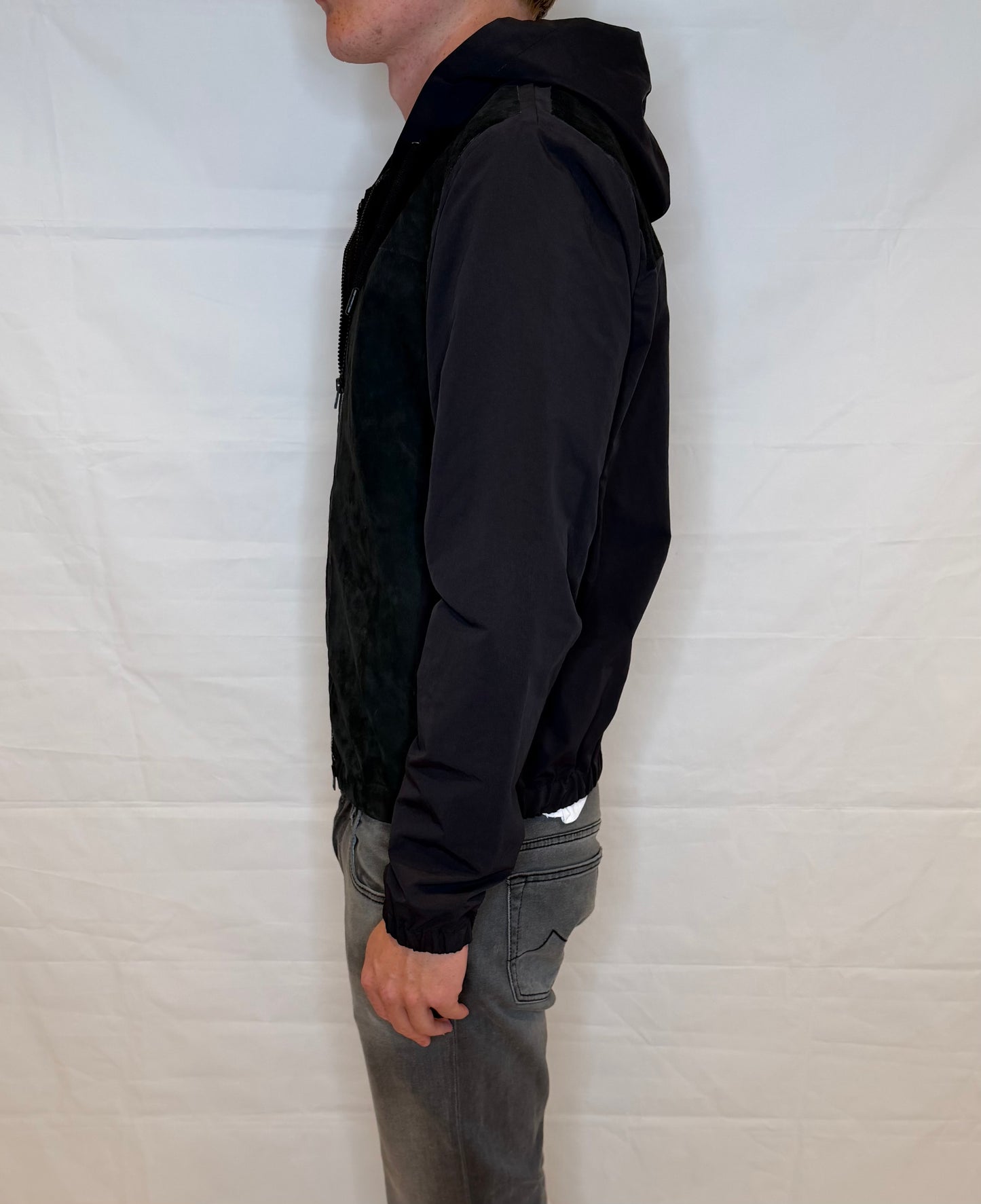 Herno Suede Cardigan Black Men's