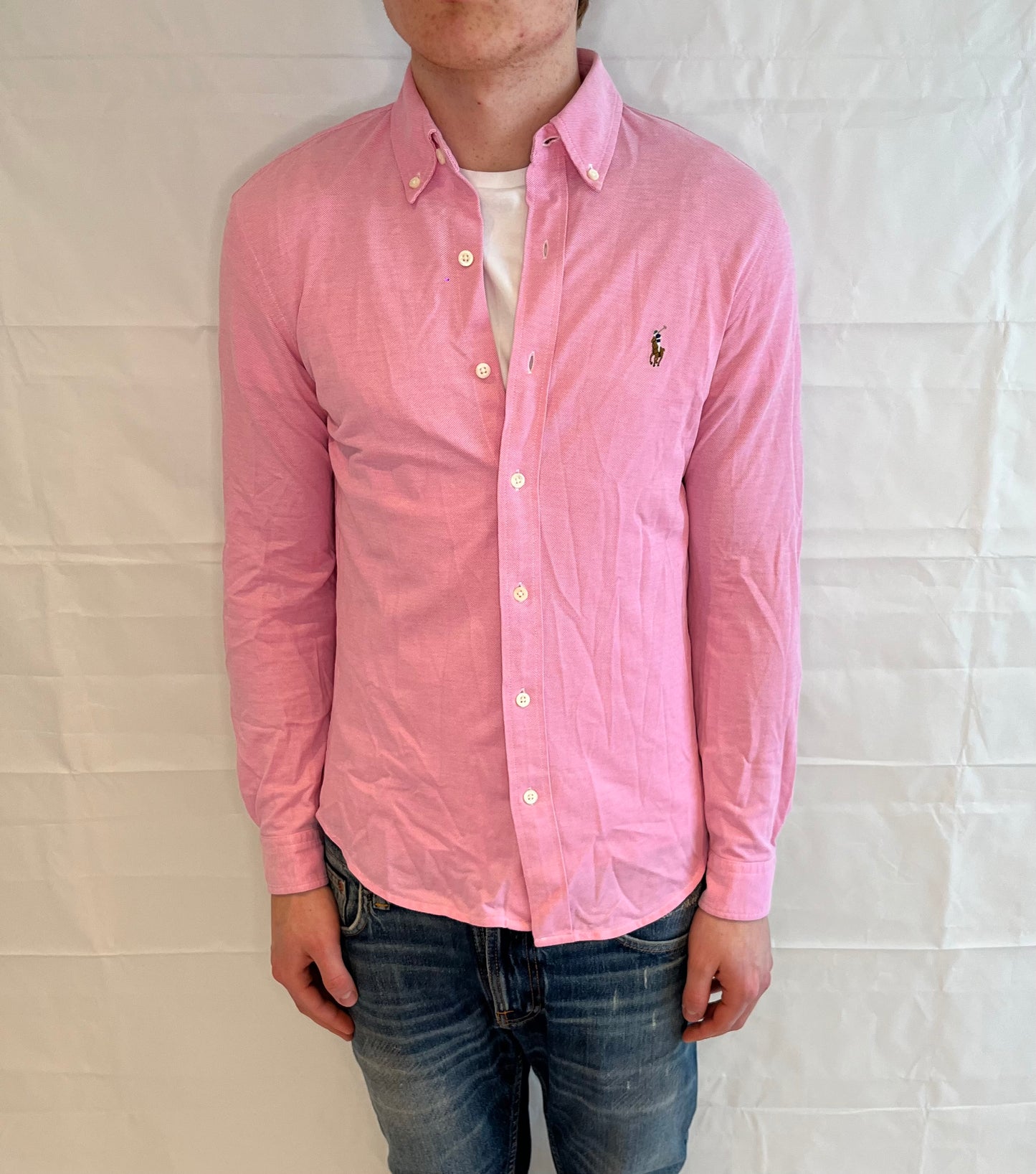 Ralph Lauren Knit Oxford Shirt Pink Men's