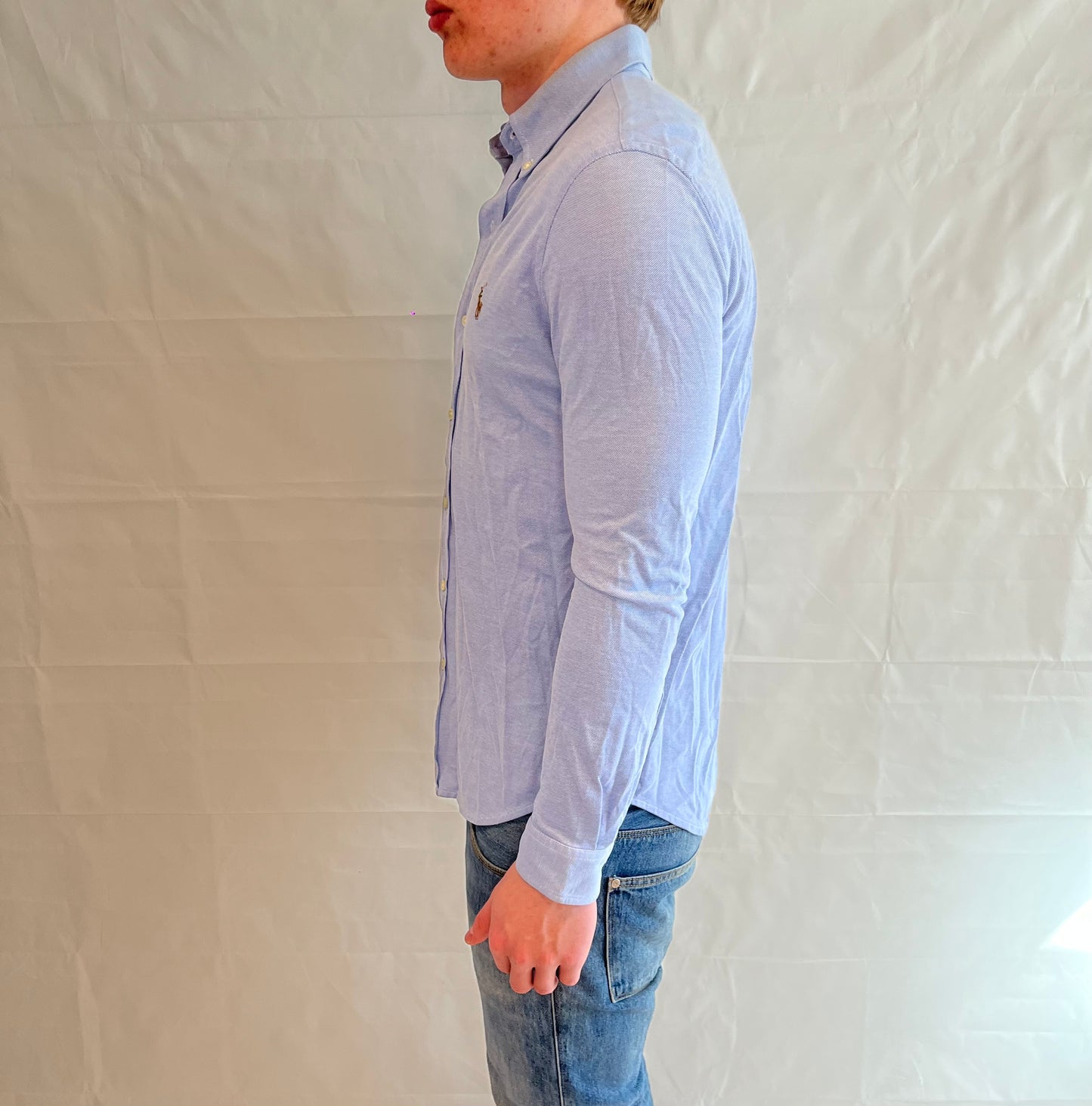 Polo Ralph Lauren Knit Oxford Shirt Light Blue Men's