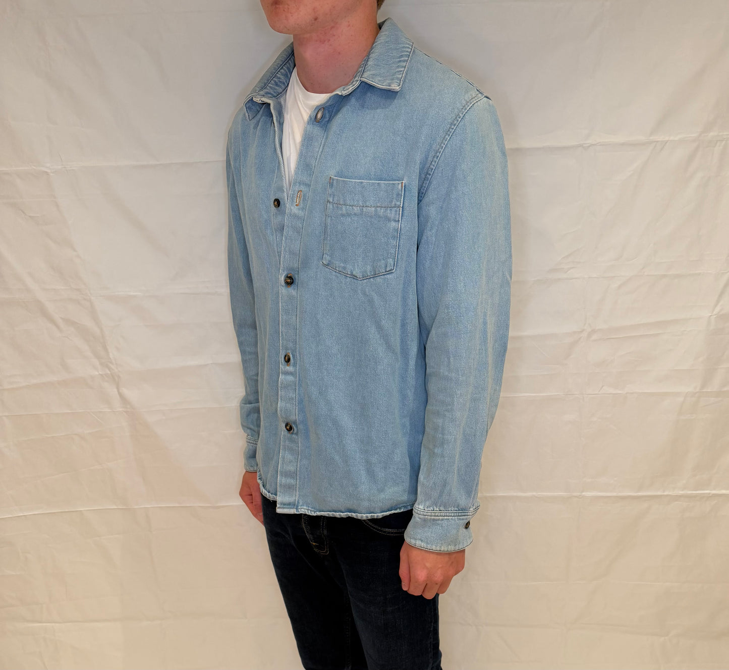 APC Denim Overshirt Light Blue Men's