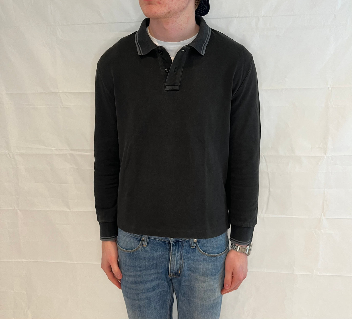 Moncler Polo Long Sleeve Men's Black