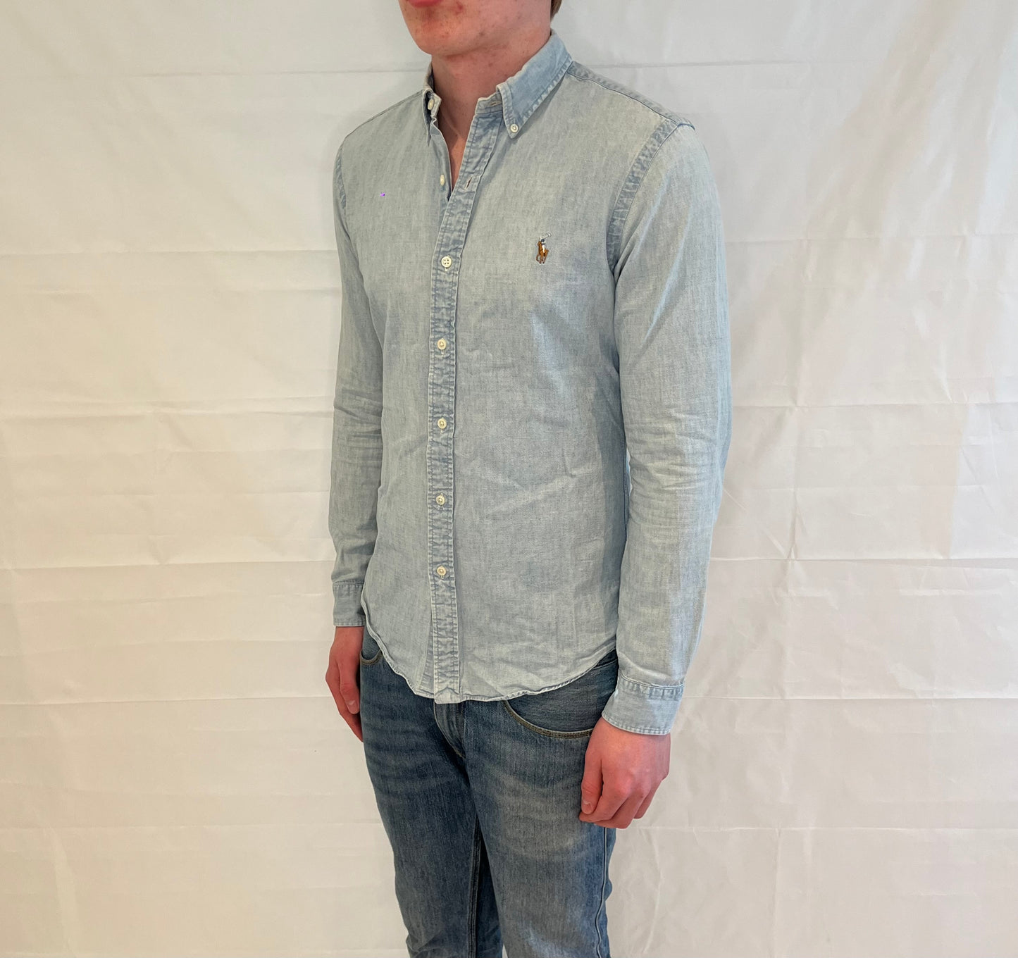 Polo Ralph Lauren Slim Fit Denim Shirt Light Blue Men's