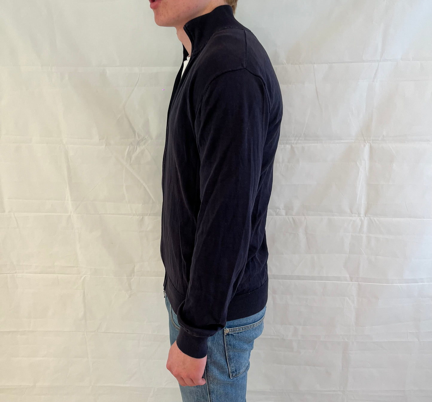 John Henric Full Zip Cardigan Blue Men's