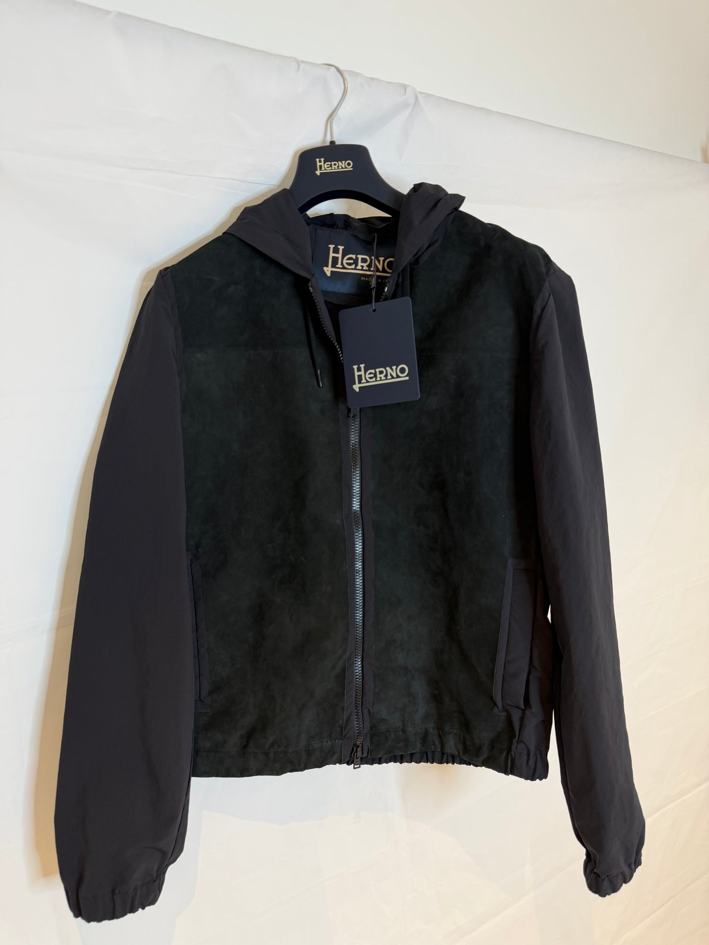 Herno Suede Cardigan Black Men's