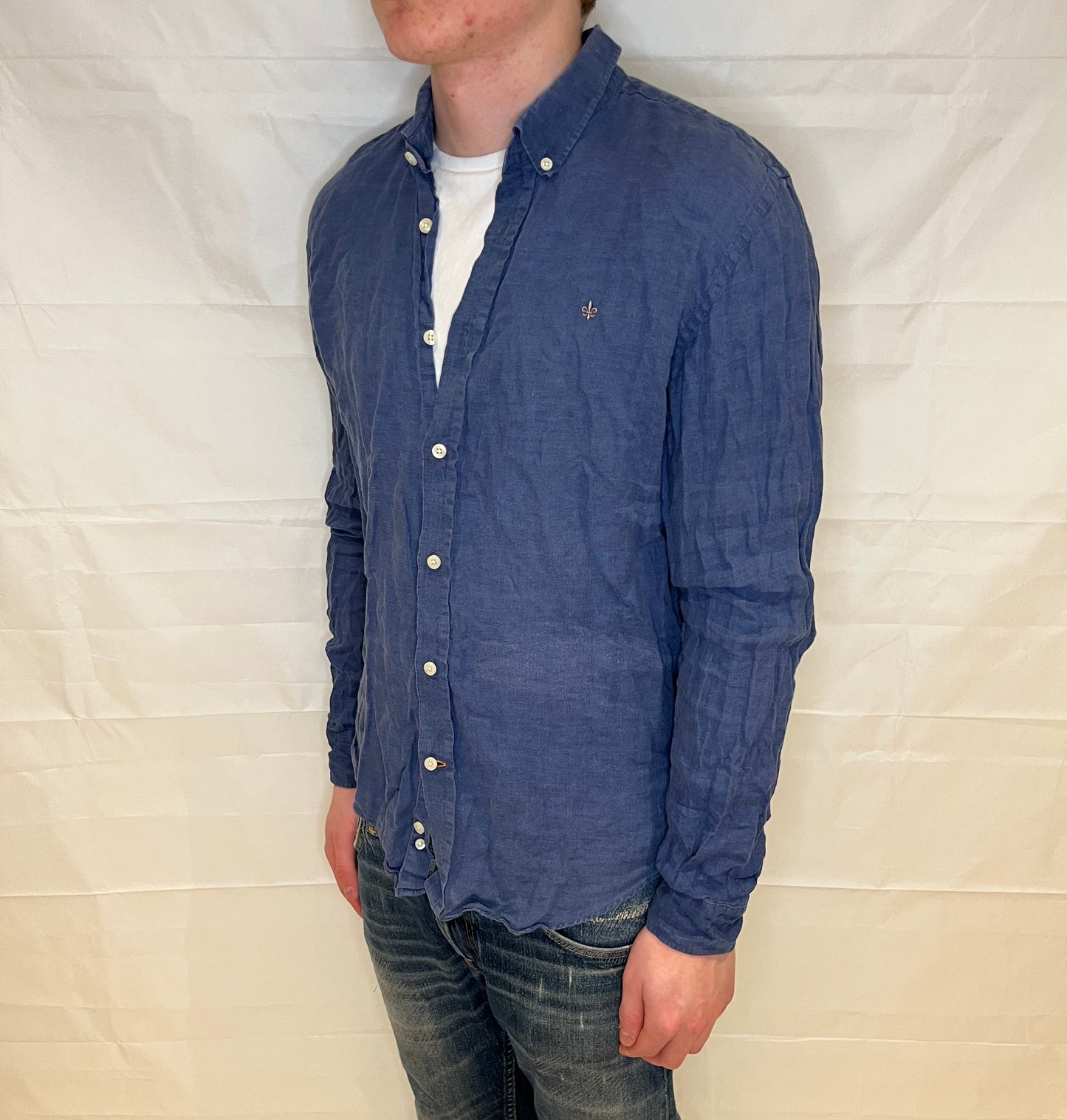 Morris Linen Shirt Blue Men's