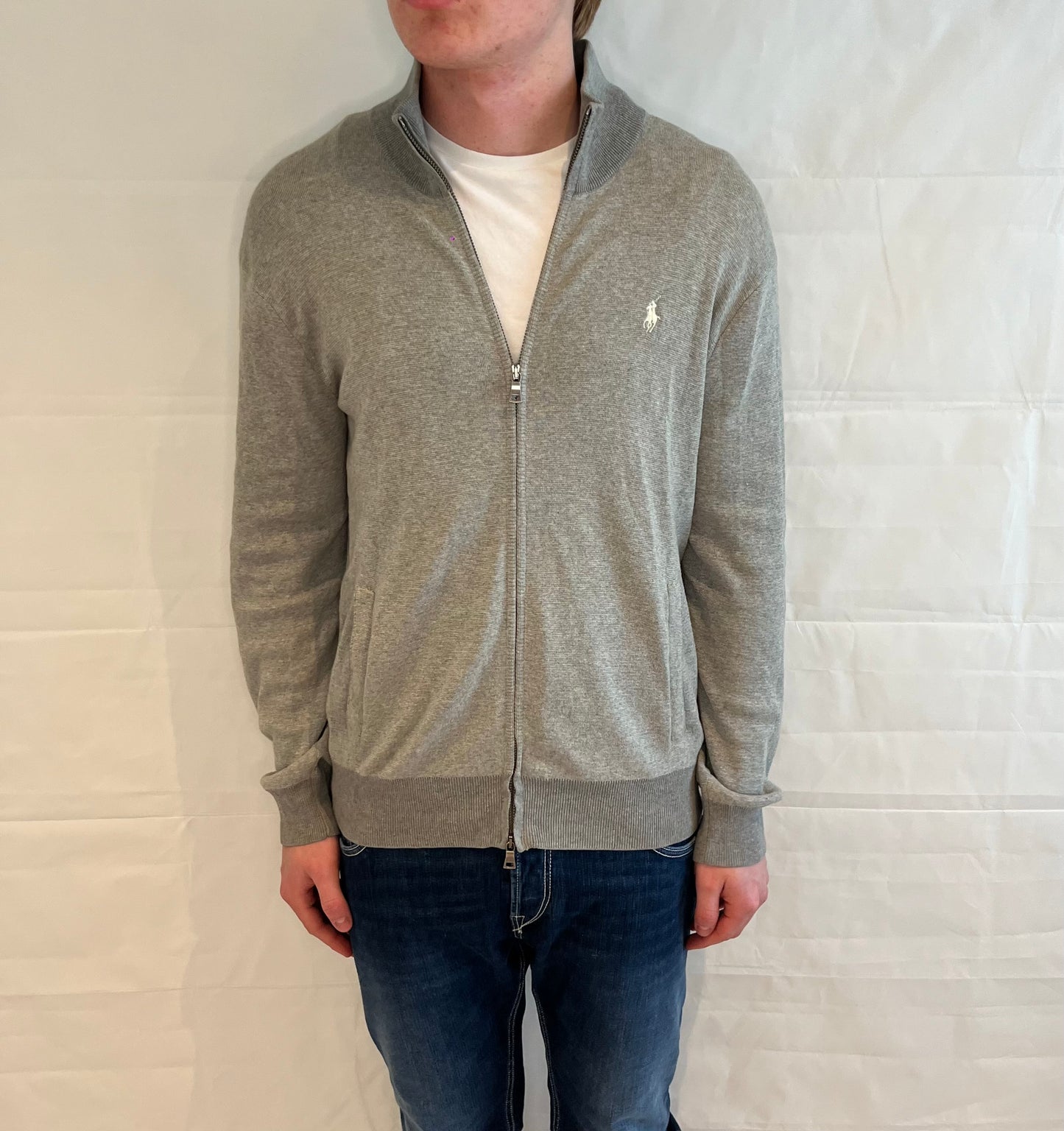 Polo Ralph Lauren Prima Cotton Full Zip Cardigan Grey Men's