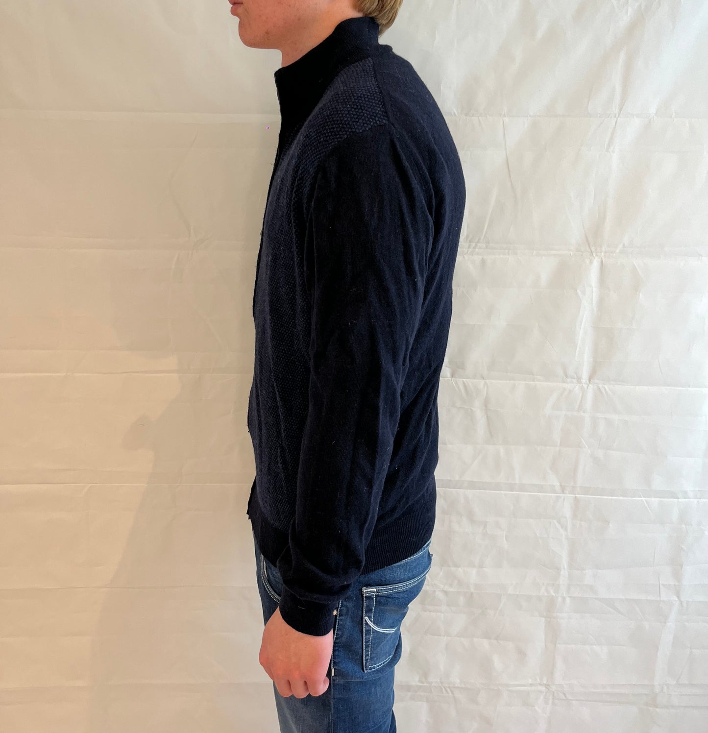 Boggi Milano Cashmere Blend Cardigan Blue Men's