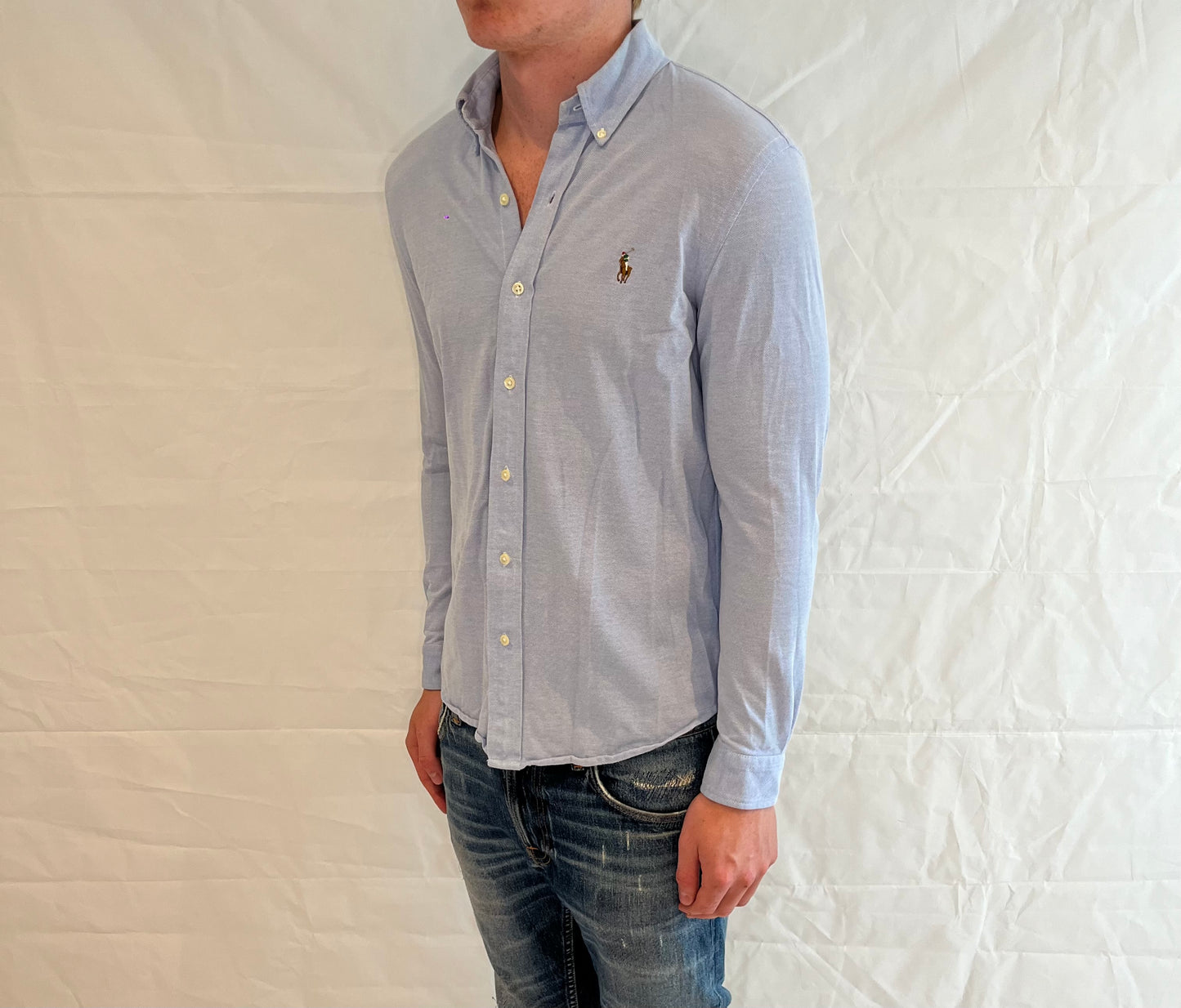 Polo Ralph Lauren Knit Oxford Shirt Light Blue Men's